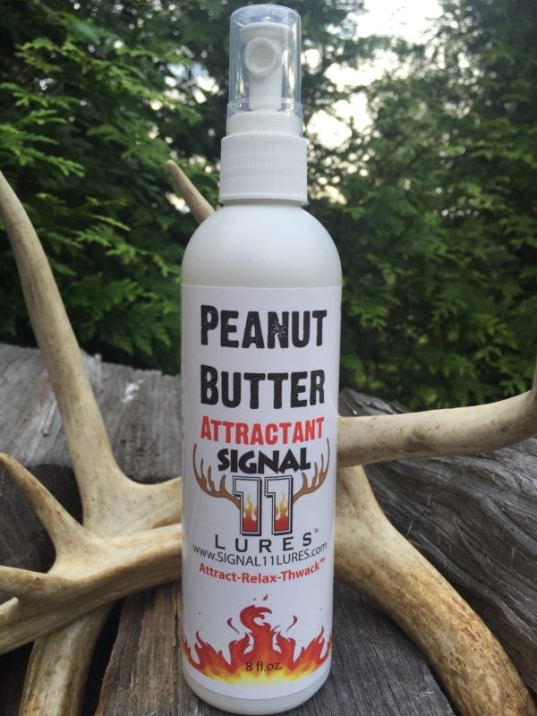 A bottle of peanut butter attractant signal