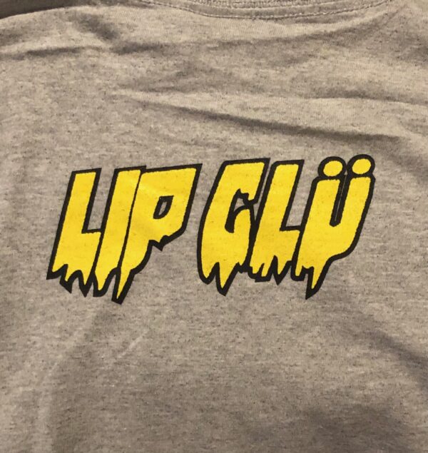 A close up of the lip clü logo on a t shirt