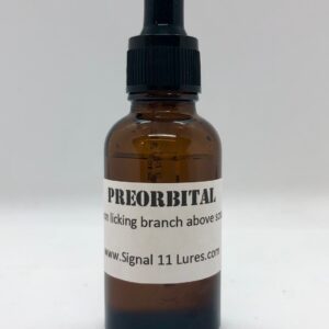 A bottle of preorbital is sitting on the table.