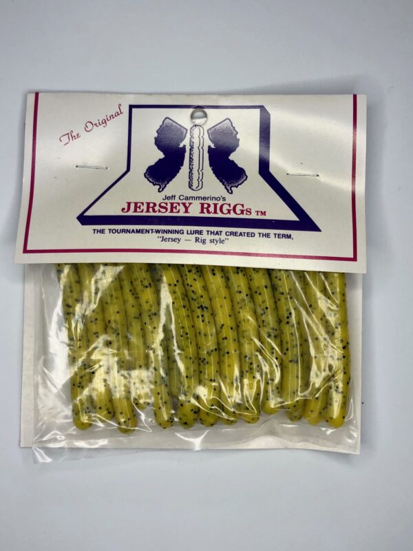 A bag of green candy sticks in the package.